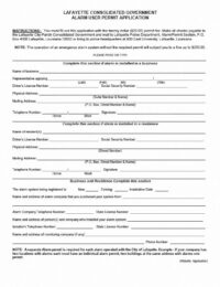 Alarm User Permit Application form